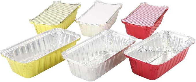 KitchenDance Disposable Aluminum Closable Loaf Pans with Lids - 2 Pounds Aluminum Foil Pans for Cakes, Cobblers - Baking Pans Perfect for Baking, Storing, Preparing Food - 1850 (Silver, 125) - Image 7