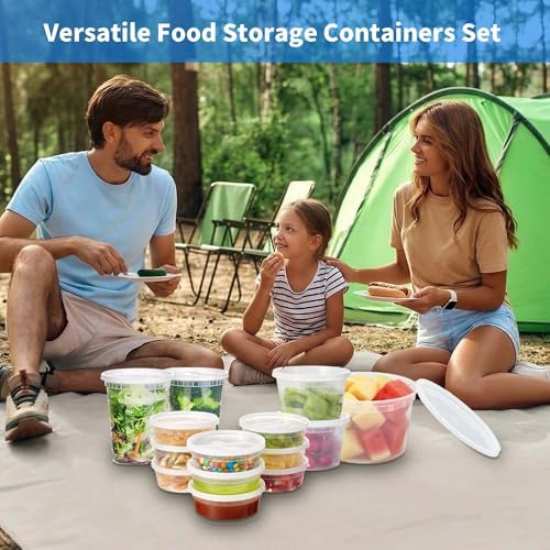 Plastic Deli Containers with Lids, 240 Sets 12 oz Leakproof Soup Cups | BPA-Free| Microwave Freezer Safe| Sturdy and Airtight| Crack-Proof for Takeout, Meal Prep, Slime, Snack, Leftovers Storage - Image 6