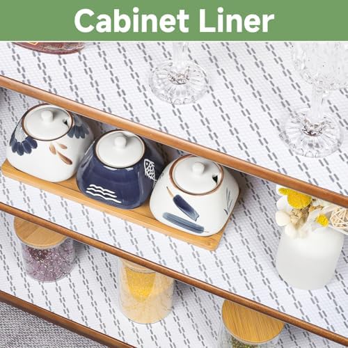 Shelf Liners 11 inch x 20 ft Shelf Liners for Kitchen cabinets nonstick Shelf Lining Drawer Mats EVA Protector for Cupboard (White Diagonal Stripes,11 inch x 20 ft) - Image 5