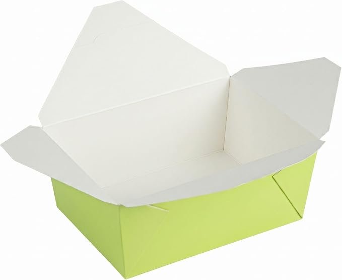 Restaurantware Bio Tek 98 Ounce Take Out Boxes 200 To Go Lunch Boxes - Tab-Lock Closure Heat-Tolerant Green Paper Disposable Lunch Boxes Greaseproof For Hot And Cold Foods - Image 2