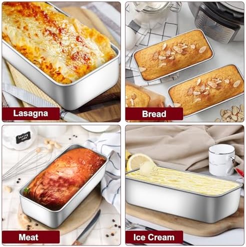 LIANYU 2 Pack Bread Loaf Pans, 1 Large (12x5 Inch) & 1 Medium (9x5 Inch) - Image 4