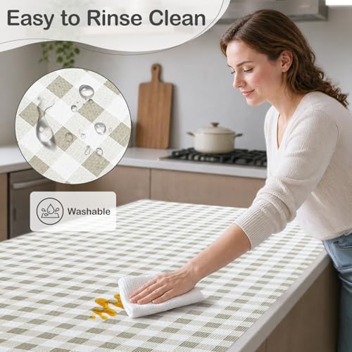 Green Non-Adhesive Gingham Drawer Liner 11.8IN x 20FT - Image 3