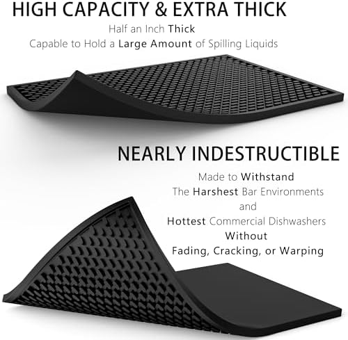 AXIESO Silicone Bar Mat 2 Pack - 18 x 12 in Coffee Bar Mats for Countertop - Image 3