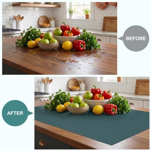Kitchen Shelf Liner Drawer Liners, Non-Adhesive EVA Cabinet Liners, Green - Image 5