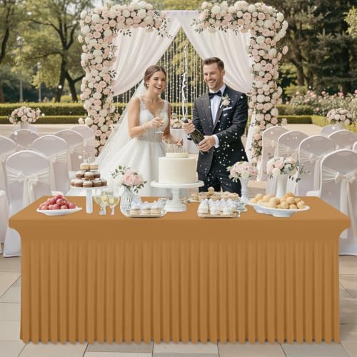 Smiry Spandex Elastic Fitted Table Cloth Skirt for 4FT Rectangle Table - Image 2