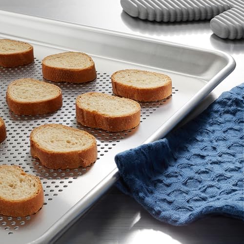 GRIDMANN 13" x 18" Commercial Grade Perforated Aluminum Baking Sheet Pan, Half Size Baking Tray - 12 Pans - Image 2