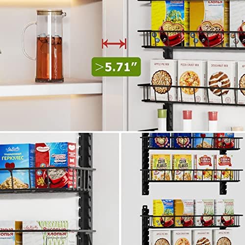 Churboro 6 Tier Over Door Pantry Organizer, 2-in-1 Adjustable Spice Rack - Image 6