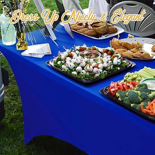 BRILLMAX 4 Pack Royal Blue Spandex Table Covers for 8ft Rectangle Tables - Image 7