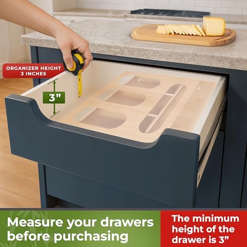 Bamboo Storage Bag Organizer for Drawer – Plastic Bag Organizer for Kitchen - Image 2
