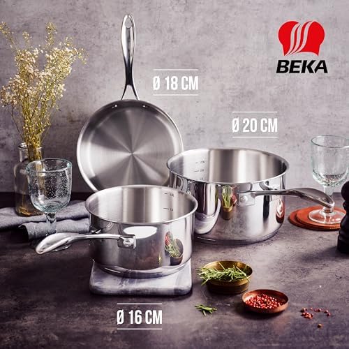 Beka Chef 3-piece Stainless Steel Saucepan Set (16-18 - 20 cm) - Image 3