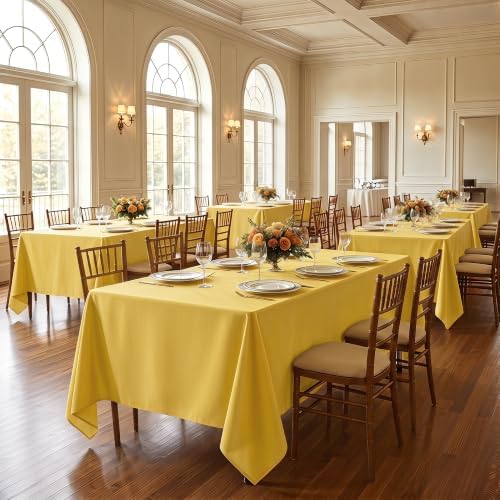 Fitable 6 Pack Rectangle Tablecloths, 70 x 108 Inch, Yellow - Image 2