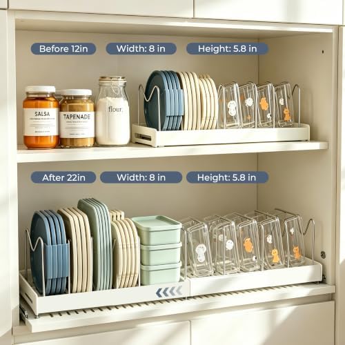 2-Pack Pots and Pans Organizer under cabinet with 9 Adjustable Dividers-22" - Image 3