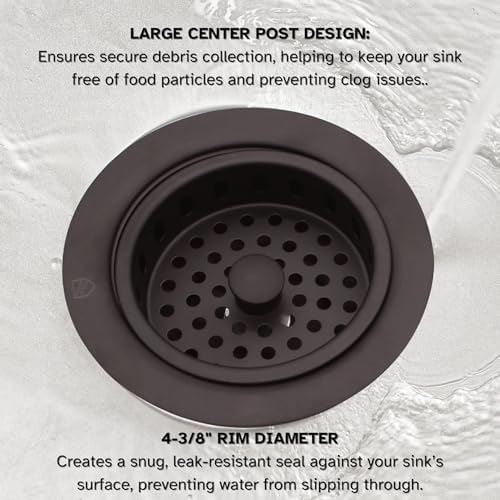 Westbrass A214-12A 3-1/2" Post Style Large Kitchen Sink Basket Strainer, Antique Bronze - Image 5
