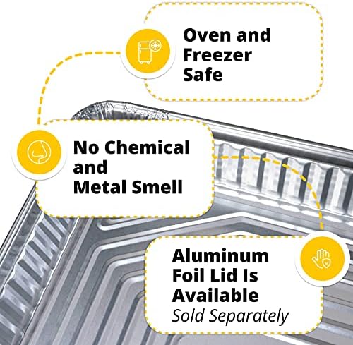 IDL Packaging Full Size Aluminum Steam Table Pans - Medium, 21" x 13" x 2.25" (pack of 5) - Disposable Foil Pan for Grilling, Roasting, BBQ, Cooking, Baking, Freezing - Image 4
