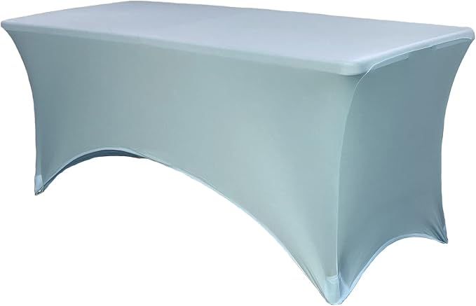 YOUR CHAIR COVERS Rectangular Spandex Table Covers 6ft Fitted Tablecloth Wedding Event Patio Decorations Elastic Fabric Stretch Tables Cover for 6 ft Folding Table (Dusty Blue) by YourChairCovers