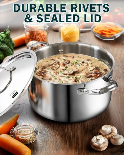 Cooks Standard Multi-Ply Clad 8 Quart Stainless Steel Stock Pot with Lid - Image 4