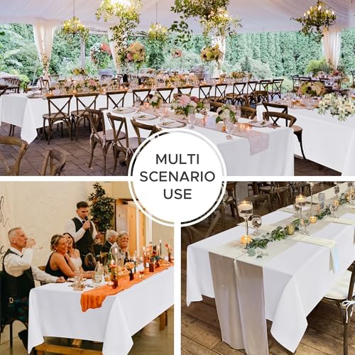 Fitable 8 Pack White Table Cloths 90x132 Inch for 6 Foot Rectangle Tables - Image 5