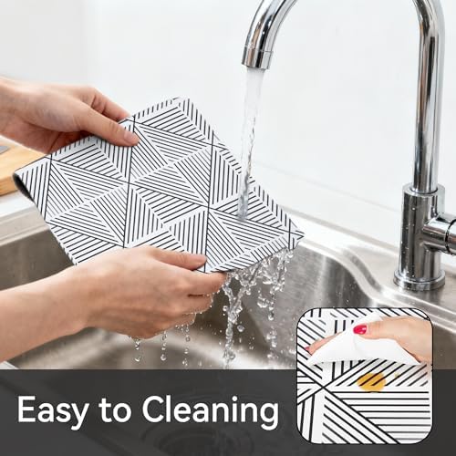 FIFTY FEET 18"x96" Non-Adhesive Shelf Liner for Kitchen Cabinets and Drawers, Washable Non-Slip PVC Cabinet Liner (Black Modern)(4 Roll) - Image 4