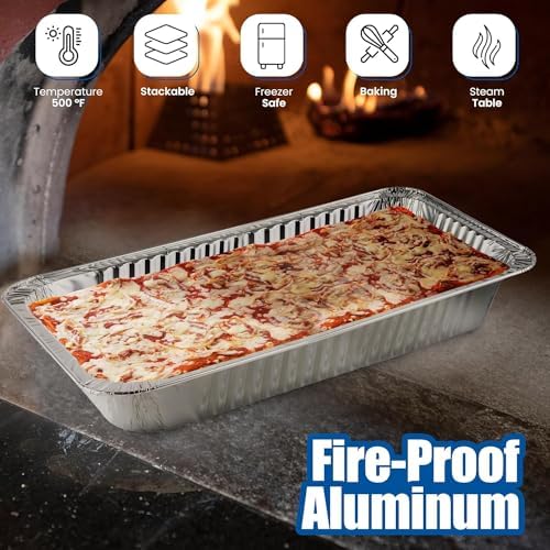 Large Aluminum Pans Full Size Deep Foil Disposable Durable Large Steam Table Pans for Baking Serving, Chafing Trays for Caterers, Bakeware 21 x 13 x 3 (10) - Image 5