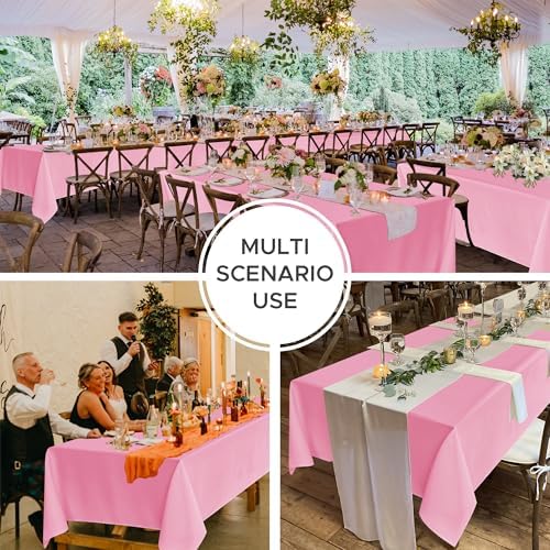 Fitable 8 Pack Pink Tablecloths 60x102 Inch for 6 Ft Rectangle Tables - Image 5