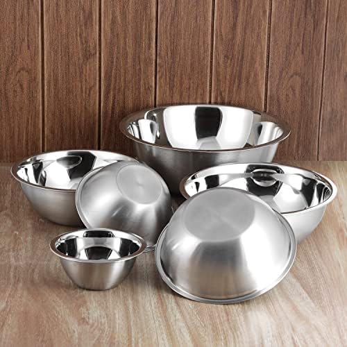 YBM HOME 2.5 Quart Stainless Steel Premium Mixing Bowl – Heavy Duty Deep Prep Bowl for Baking, Cooking, Dough Mixing, Salad Serving & Commercial Kitchen Use - Image 3