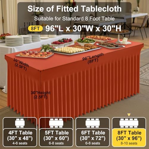 Smiry Spandex Elastic Fitted Table Cloth Skirt for 8FT Rectangle Table - Image 4