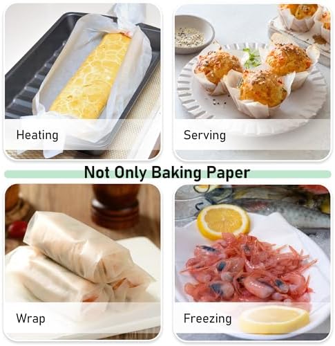 EcoDispose 200 Pcs Non-Stick Parchment Paper Baking Sheets 16-3/8"x24-3/8" | White, Heavy Duty, Pre-Cut, Greaseproof, Full Pan liner for Bake - Image 5