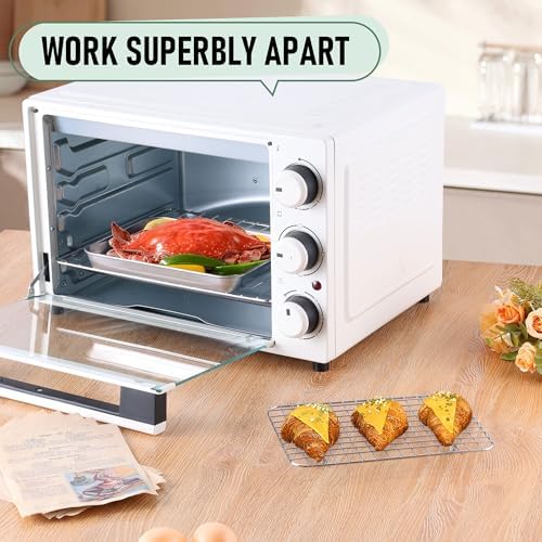 Homikit Toaster Oven Pan with Rack (1 Small Baking Sheet+1 Rack), 9” x 7” | Stainless Steel Baking Sheet with Wire Rack, Small Cookie Sheets Bacon Tray with Cooling Rack, Rust Free & Dishwasher Safe - Image 5
