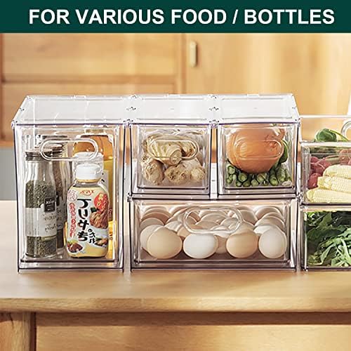 LALASTAR Fridge Organizer And Storage Clear, Large Refrigerator Organizer Bin with Pull-out Drawer, Pantry Organization and Storage, BPA Free, 1 Pack, 9.51QT - Image 3