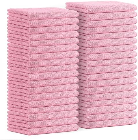 Avalon Towels Microfiber Cleaning Cloths (Value Pack of 36) - Size 16 x 16 Inches, Highly Absorbent Cleaning Rags, Lint Free, Reusable and Washable, Microfiber Towels for Cars by AvalonTowels