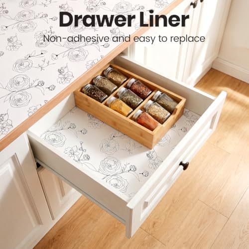 Coavas Shelf and Cabinet Liner, Easy Cut Protective (Flower, 12 in x 10 ft) - Image 2