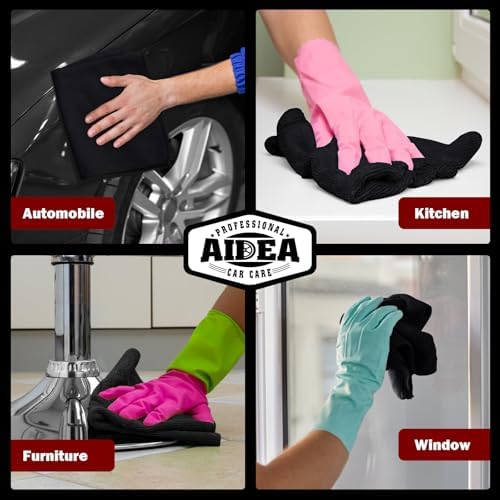 AIDEA Microfiber Cleaning Cloth Black 50PK, Cleaning Rags 12×12" - Image 5