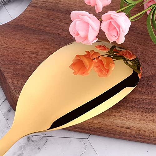 6 Pcs Gold Salad Spoon, Stainless Steel Titanium Plated Salad Servers Set Heavy Duty Mirror Polished Modern Spoons for Home, Kitchen and Restaurant(10.3 inches/26.2cm) - Image 5