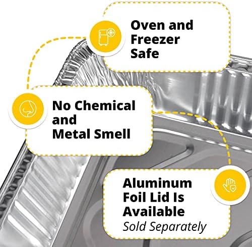 IDL Packaging Full Size Aluminum Steam Table Pans - Deep, 21" x 13" x 3" (Pack of 25) - Disposable Foil Pan for Grilling, Roasting, BBQ, Cooking, Baking, Freezing - Food-Safe Catering Supplies - Image 4
