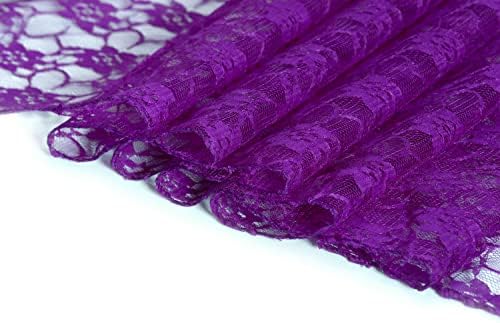 MDS Pack of 12 Wedding 12 x 108 inches Lace Table Runner for Wedding, Decorations for Birthday Parties, Banquets, Graduations, Engagements, Suitable All Dinner Tables - Cadbury Purple - Image 5