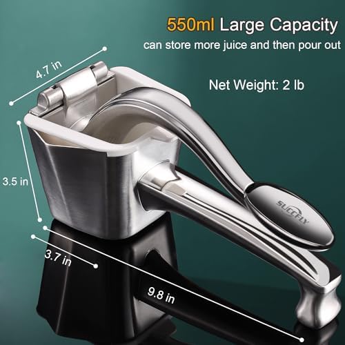 SUCCFLY Stainless Steel Lemon Squeezer, Heavy Duty Manual Citrus Juicer | Ergonomic Handle Labor-saving, Large Capacity, Detachable, Dishwasher Safety, Hand Juicer for Lime Orange, 5 Year Warranty - Image 5