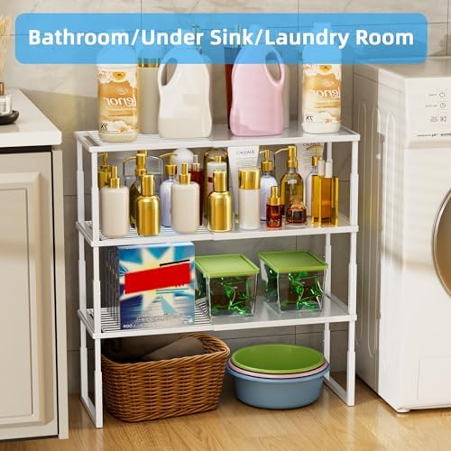 Cabinet Shelf, 1 Pack Stackable Shelf for Kitchen Storage - Image 4