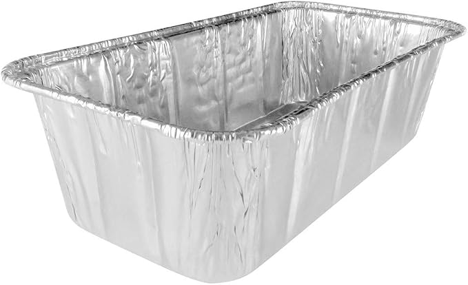 KitchenDance Disposable Aluminum Loaf Pans - Rectangular Aluminum Foil Pans for Meat Loaf's, Breads, Apple Cakes - Baking Pan Perfect for Baking, Cooking, and Preparing Food, 2 Pound Loaf, 50 Count by KitchenDance