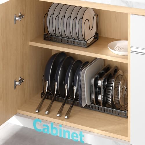ORDORA Pots and Pans Organizer under Cabinet, 11.8-33.9" 20 Dividers - Image 6