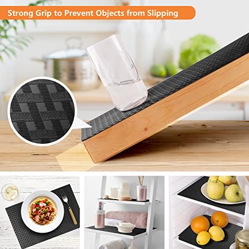 Shelf Liners for Kitchen Cabinets Non Adhensive, Black 23.6"× 157.4" - Image 6