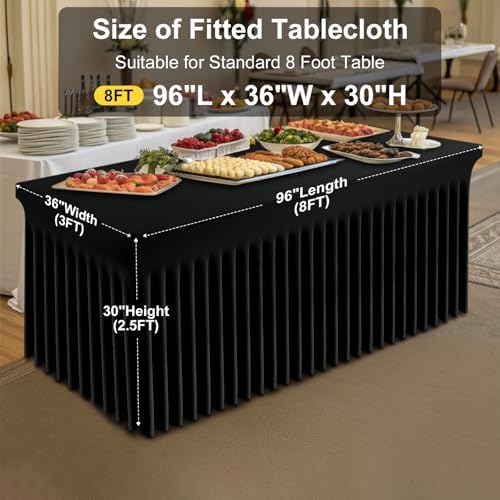 Smiry 2 Pack Spandex Elastic Fitted Table Cloth Skirt for 8FT Table - Image 4