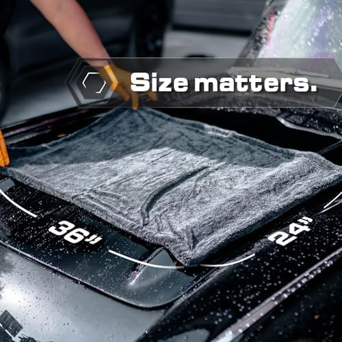 Blackline Microfiber Car Drying Towel 24"x36", 1300GSM Twisted Loop - Image 5