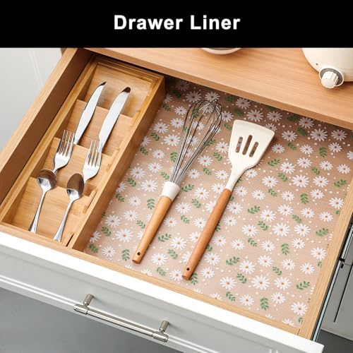 Cooyes Shelf Liner – Premium Non-Adhesive Cabinet & Drawer Liner for Kitchen – Waterproof Shelf Paper with Modern Pattern – Durable EVA Cabinet Mat – Easy to Cut （15" W x 240" L） - Image 3