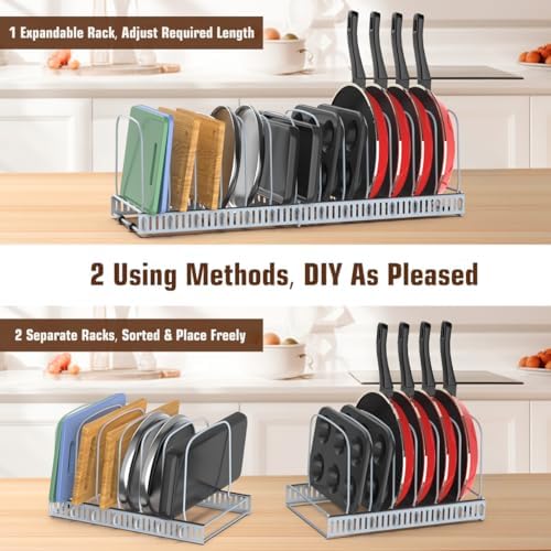 Housolution Cutting Board and Baking Tray Cookie Sheet Organizer, Gray - Image 4