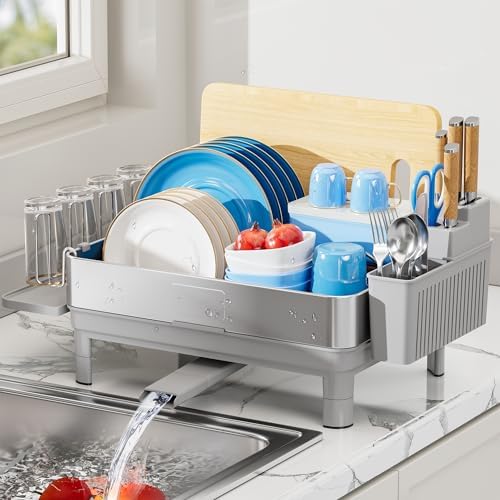 Dish Drying Rack, 304 Stainless Steel Dish Racks for Kitchen Counter by EwaiiraHomeStorageOrganizer