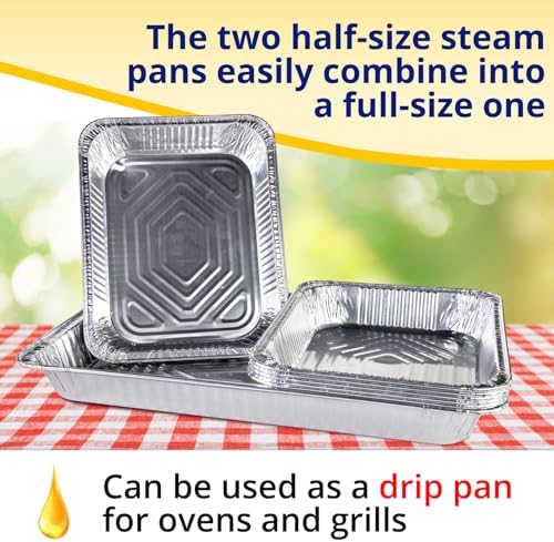 IDL Packaging Full Size Aluminum Steam Table Pans - Shallow, 21" x 13" x 1.5" (pack of 25) - Disposable Foil Pan for Grilling, Roasting, BBQ, Cooking, Baking, Freezing - Image 6