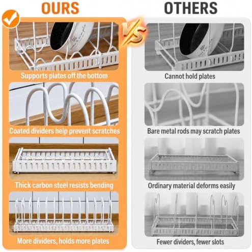Pots and Pans Organizer Rack,Expandable Pot Lid Holder for Kitchen Cabinet | 11.81''-22.85'' Metal Rack with 12 Adjustable Dividers,Multifunctional Organizer for Cookware Bakeware Cutting Board Storage - Image 5