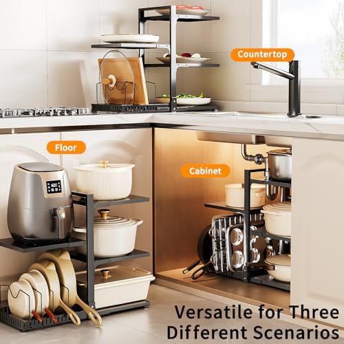 PureBox 5 Tier Pot Rack Pans Organizer Adjustable 8 Pots Kitchen Storage - Image 3