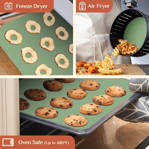 GTJ Silicone Baking Mat Roll, Reusable Baking Sheet Liners, 16 in x 6 ft | Free Cut to Size, Food-Grade, Non-Stick, Non-Slip, For Dough, Pastry, Air Fryer, Freeze Dryer, Oven Pan, Kitchen Counter - Image 3