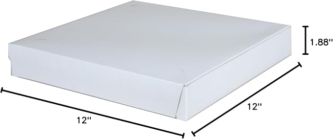 Southern Champion Tray 1460 Clay Coated Kraft Paperboard White Pizza Box, 12" Length x 12" Width x 1-7/8" Height (Case of 100) - Image 2